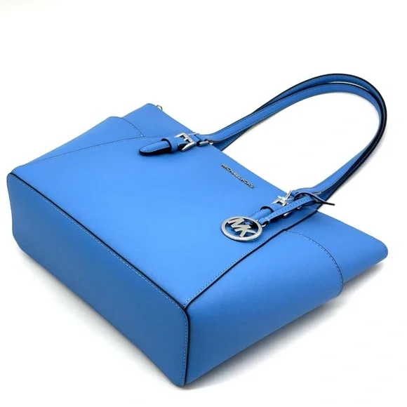 Michael Kors Large Charlotte Tote Bag Blue/Silver - Picture 6 of 11